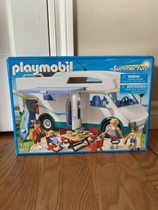Playmobil Rv Summer Camper Family Vacation Action Figures Kids Play Set 6671