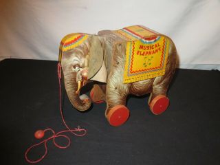 Vintage Fisher Price 145 Elephant W Ears Scarce