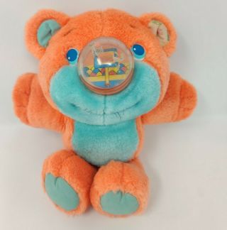 Rumpus Playskool Nosy Bear Orange Blue 10” Plush Basketball Hoop Game Nose 1987