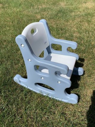 Little Tikes RARE Vintage Teal And White Victorian Rocking Chair Child Size 2