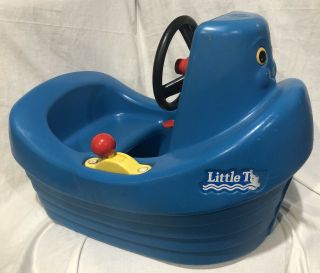 Vintage Little Tikes Tug Boat Tuggy Blue Infant Baby Outdoor Ride In On Indoor