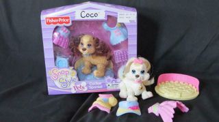 Fisher Price Snap N Style Pets Dogs Coco Cocker Spaniel Ginger Shih Tzu Puppies