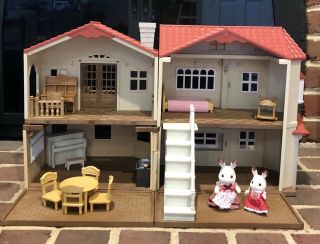 Calico Critters Red Roof Country House W/ Accessories,  2 Critters Epoch