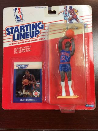 1988 Kenner Starting Lineup Nba Isiah Thomas Pistons With Collector Card