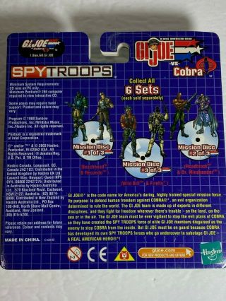 2003 Gi Joe vs Cobra Spy Troops MOC 3.  75 