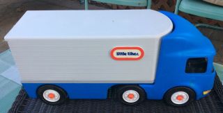Vintage Little Tikes Blue Semi Truck Ride On Big Rig Hauler Tractor Trailer
