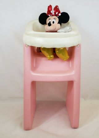 Vintage Little Tikes Child Size Play House Doll High Chair 24 " Tall Pink U.  S.  A