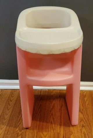 Vintage Little Tikes Child Size Play House Doll High Chair 24 " Tall Hi Pink