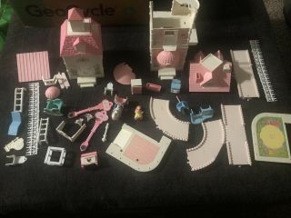 Vintage Fisher Price Precious Places Pink Slippers Ballet Studio & Pony Stable