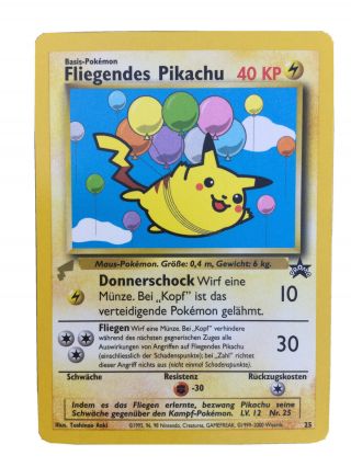 Fliegendes Pikachu German Black Star Promo No.  25 Pokemon Card Not Played