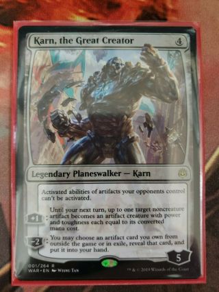 Mtg Cards Singles - 1 X Karn The Great Creator - War Of The Spark - Nm/m