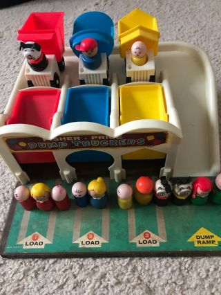 Vintage 1965 Fisher Price Little People 979 Dump Truckers Play Set