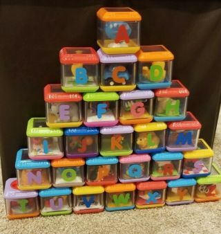 Fisher Price Alphabet Peek - A - Boo Blocks Letters A - Z Complete Set 26