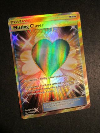 Nm (off - Center Oc) Full Art Pokemon Missing Clover Card Ultra Prism 168/156 Ap