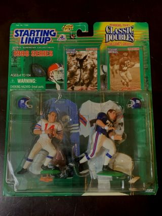 1998 Starting Lineup Classic Doubles Y.  A.  Tittle & Sam Huff In Package