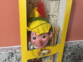 Vtg Pelham Puppets Marlborough Wilts Walt Disney Pinocchio Marionette Toy W/ Box