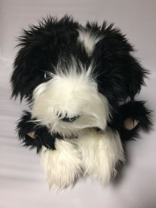Folkmanis Portuguese Water Dog Black White Large Puppet Plush