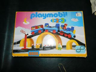 Vintage Playmobil 1 - 2 - 3 Geobra Train & Bridge & Track Set 6606 Complete Excdn