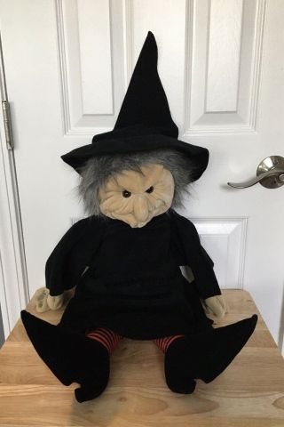 Rare,  Vintage: Folkmanis Folktails 26 " Plush Full Body Witch Puppet Retired Toy