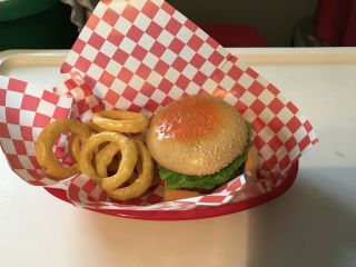 Realistic Play Fake Food Props Burger King Jr Whopper & Onion Rings