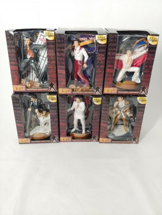 Set Of Six Elvis Presley Collectible Christmas Ornaments