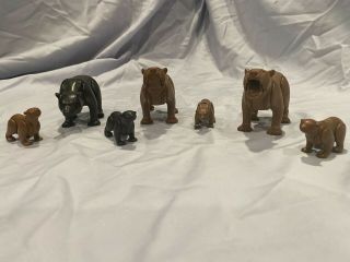 Playmobil Bear And Cubs - 7 Bears - 5 Brown - 2 Black Zoo Woods Forest Animal