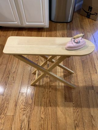 Pottery Barn Kids Wooden Wood Ironing Board With Iron Iron