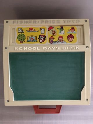 Vintage Fisher Price 1972 School Days Toy Desk Letters & Numbers Orig.  Eraser