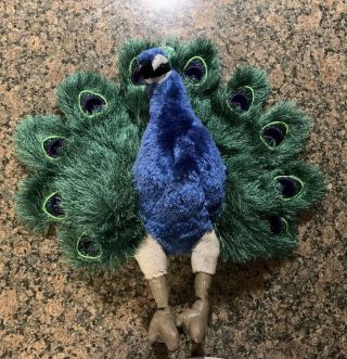Folkmanis Peacock Hand Puppet Large 18 " Bird Plush Stuffed Animal Storytime Vgc
