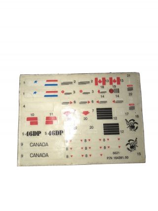 Vintage Gi Joe Vamp Decal Sheet Canadian Rare