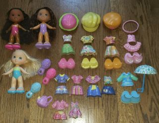 Fisher Price Snap N’ Style 3 Dolls,  Clothes Shoes Hats