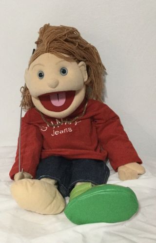 Silly Puppets 25 Inch Full Body Long Brown Hair W/ Sunny Jeans Outfit Gold Chain