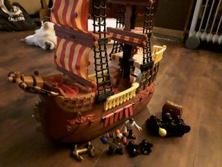 2006 Mattel Fisher Price Imaginext Adventures Pirate Ship Boat W/piates