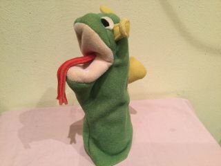 Vintage 2002 Plush Baby Einstein Bard Dragon Puppet ?vellux,  Moveable Mouth,  Usa