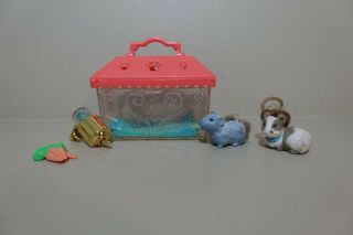Vintage 1995 Littlest Pet Shop Thirsty Guinea Pigs With Drink - It - Up Bottle