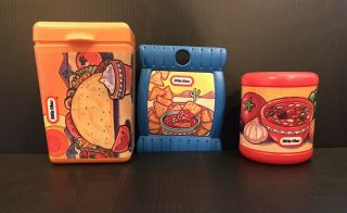 Vintage Little Tikes Play Food Salsa Tortilla Chips 5 Piece Mexican Taco Party