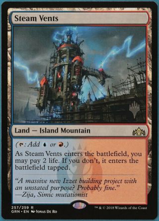 Steam Vents (promo Pack) Guilds Of Ravnica Nm Land Rare Card (145001) Abugames