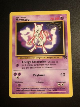 Mewtwo 3 Wizard Of The Coast 3 Black Star Promo Lp Stamped Non Holo Lp/played