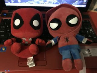 Funko Marvel Comics Spider - Man Homecoming 9” Plushies & Deadpool Plush 2017