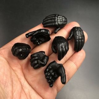 Hottoys 1/6 Scale Mandalorian Black Glove Hands Model 7 For 12 " Action Figure