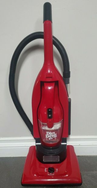 Toy Play Red Dirt Devil Junior Upright Vacuum Cleaner W Hand Held Attachment