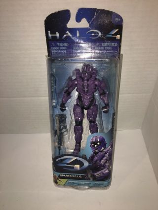 Purple Team Spartan C.  I.  O.  With Dmr Halo 4 Series 2 Mcfarlane Toys 5 " Figure