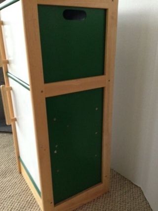 Toy Kitchen Pretend Play Wooden Refrigerator Green/White 34 