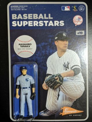 Super7 Reaction Mlb Baseball Superstars Masahiro Tanaka 3.  75 Figure Ny Yankees