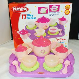 Playskool Magic Tea Party Tea Set With Color Changing Cups Complete W/ Box