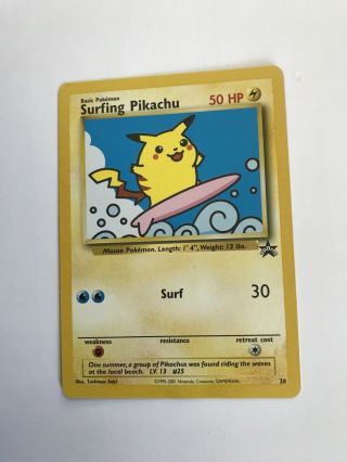 Surfing Pikachu 28 Black Star Promo Wotc Rare Near Pokemon Card