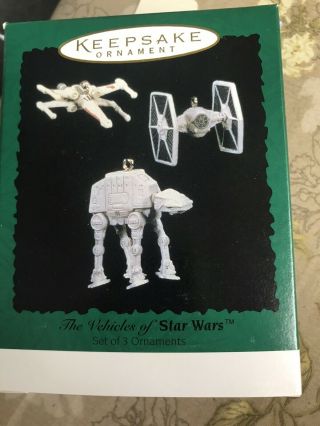Hallmark - The Vehicles Of Star Wars (3 Mini Ornaments) 1996