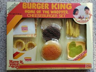 Burger King Cheeseburger Set Play Toy Food 1987