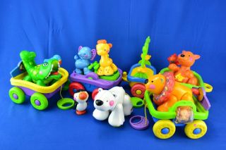 Fisher Price Discontinued Animal Train Carts And 7 Animals