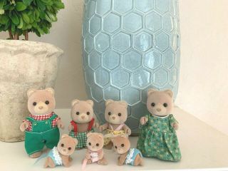 Calico Critters Sylvanian Families Retired Petite Bear Family Baby Twins Triplet